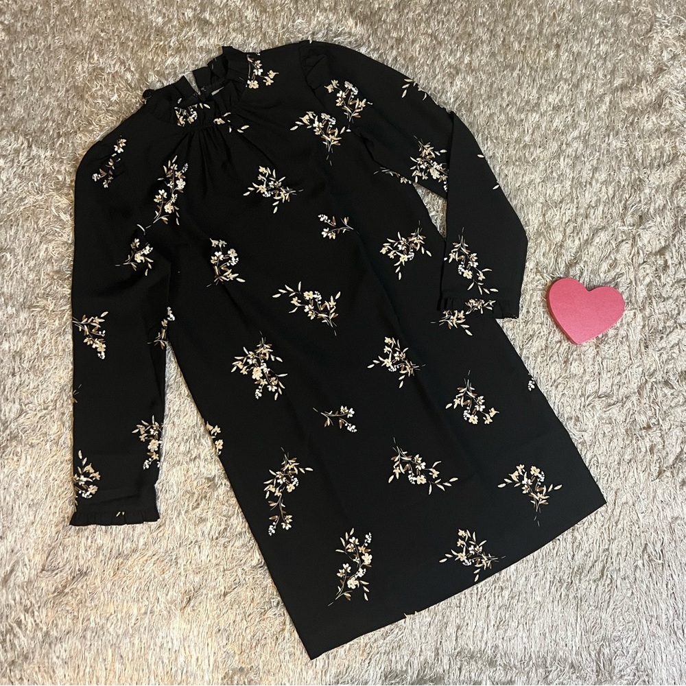 NWT J. Crew Printed Ruffleneck Shift Dress